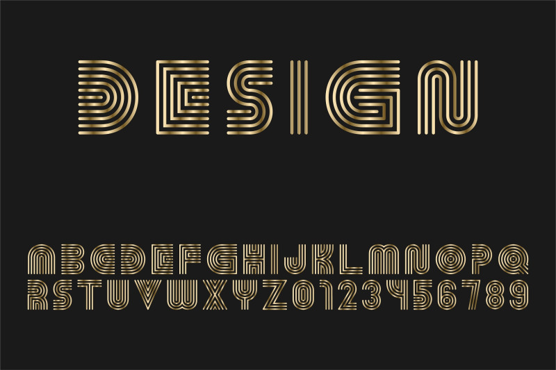 luxury-gold-striped-alphabet