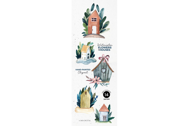 14-watercolor-flower-and-house-cliparts-plant-garden-hand-painted