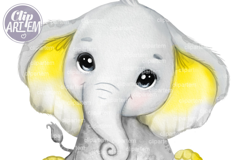 watercolor-yellow-baby-elephant-png-boy-or-girl-clip-art-sublimations