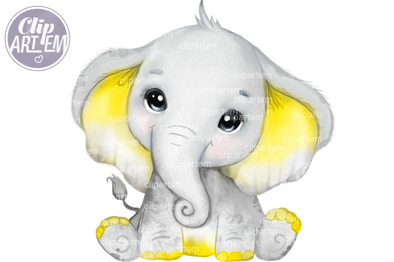 watercolor-yellow-baby-elephant-png-boy-or-girl-clip-art-sublimations