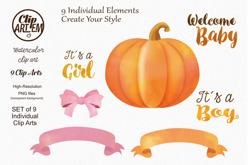 cute-orange-pumpkin-boy-girl-9-png-sublimation-watercolor-clip-art