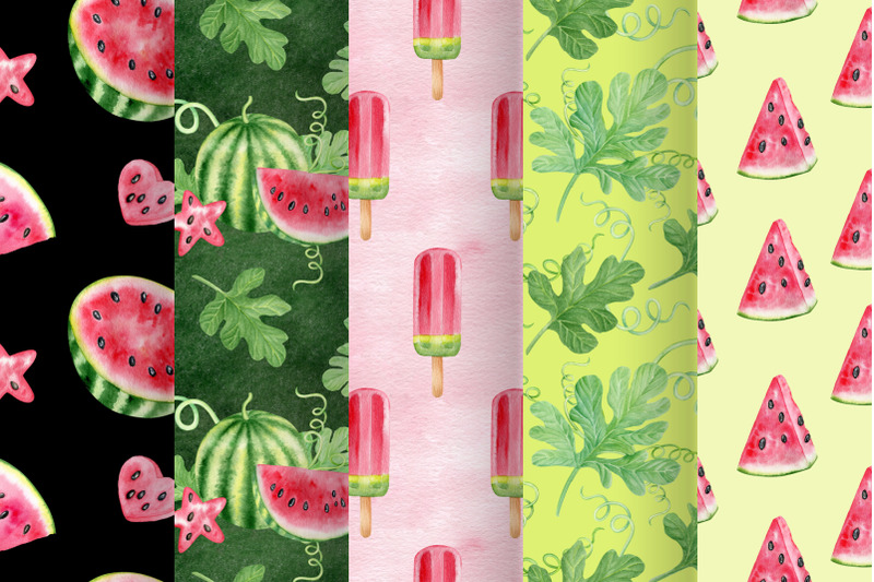 sweet-watermelon-digital-paper-pack-watercolor-seamless-patterns