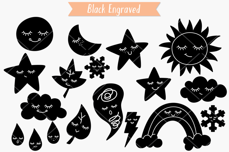 weather-kawaii-hand-drawn-star-moon-sun-cloud-rainbow-tornado
