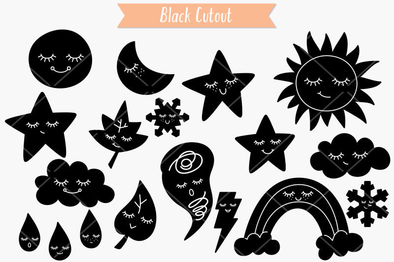 weather-kawaii-hand-drawn-star-moon-sun-cloud-rainbow-tornado