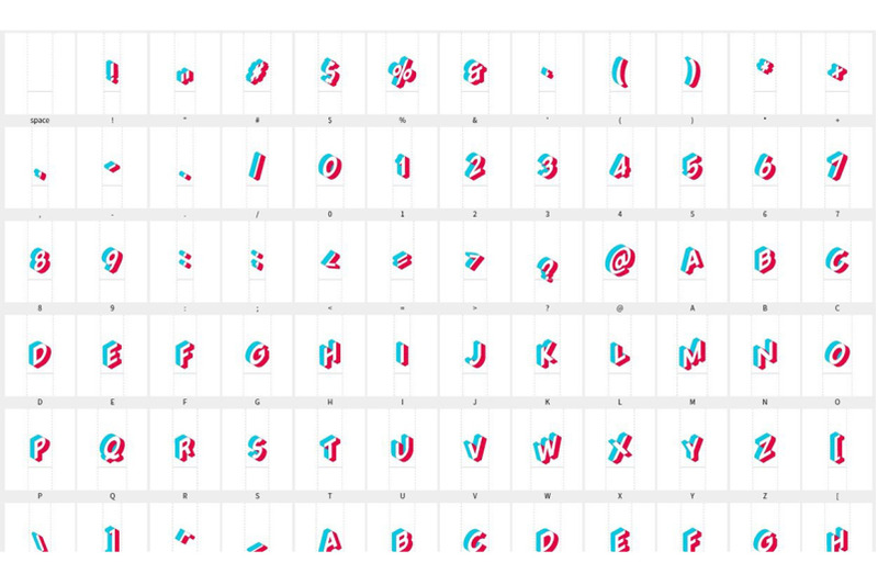anaglyph-isometric-svg-color-font