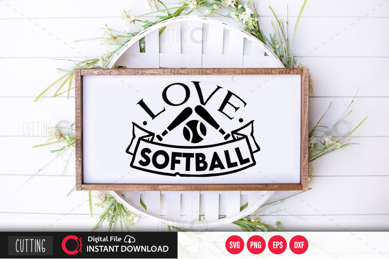 love-softball-svg