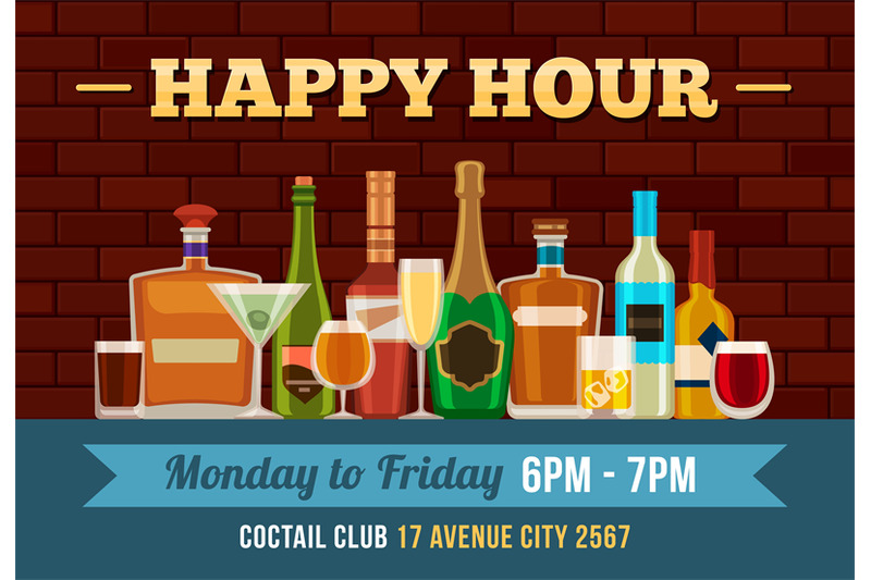 bar-happy-hour-poster-alcoholic-drinks-offer-for-pub-bottles-and-gla