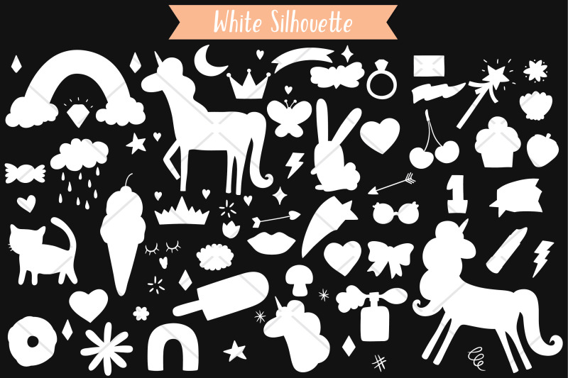 whimsical-doodles-hand-drawn-unicorn-rainbow-heart-lips