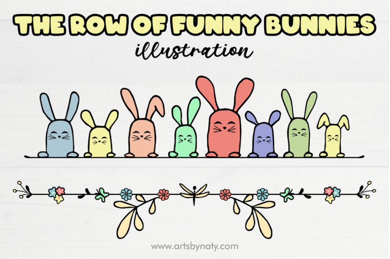 the-row-of-funny-bunnies-illustration