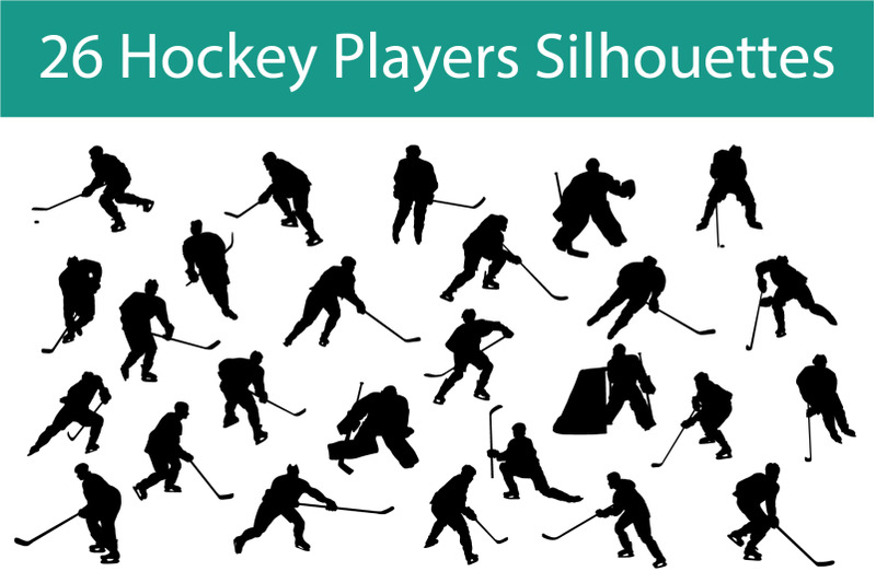 hockey-player-silhouette-set