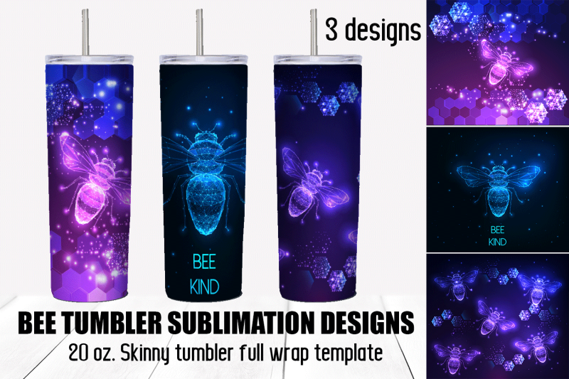 bee-tumbler-sublimation-designs-skinny-full-wrap-template