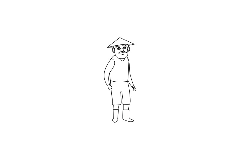 rural-male-villager-outline-icon