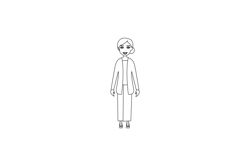 rural-female-villager-outline-icon