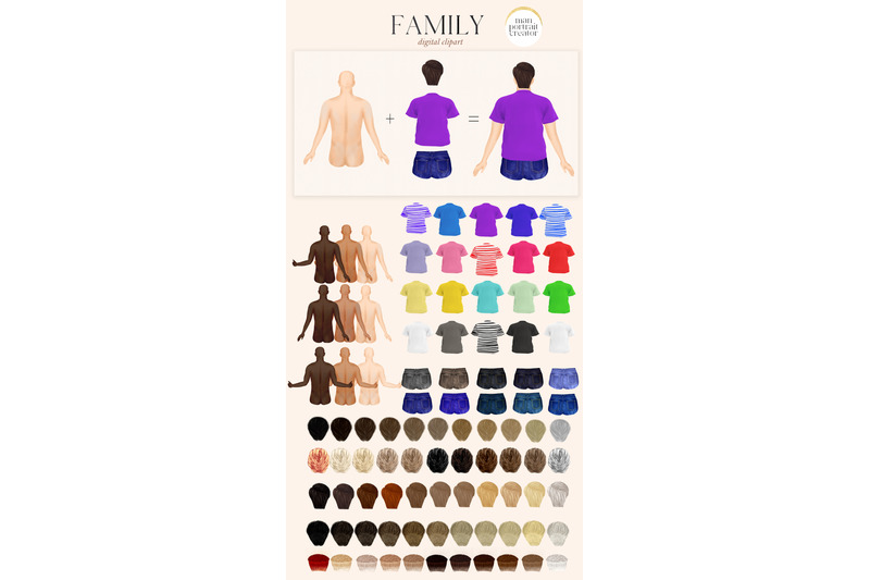family-clipart-diy-portrait-custom-family-portrait-sitting-family