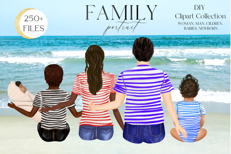 family-clipart-diy-portrait-custom-family-portrait-sitting-family
