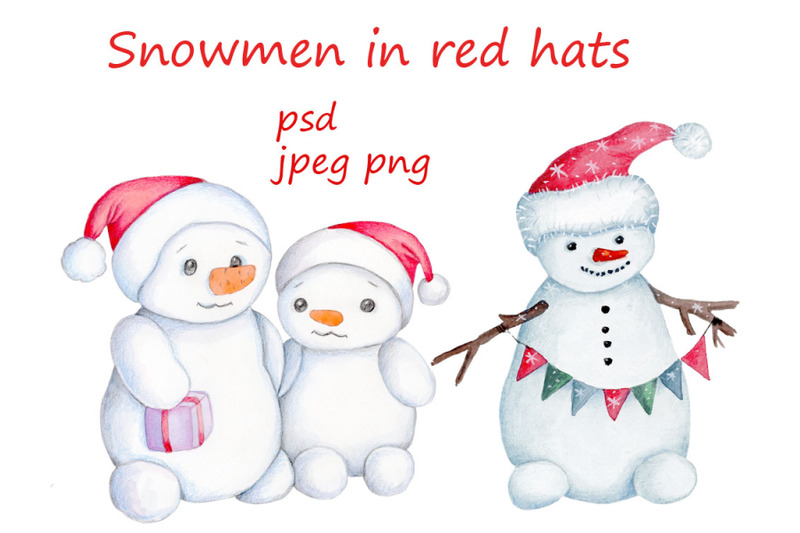 tree-new-year-snowmen-in-red-hats