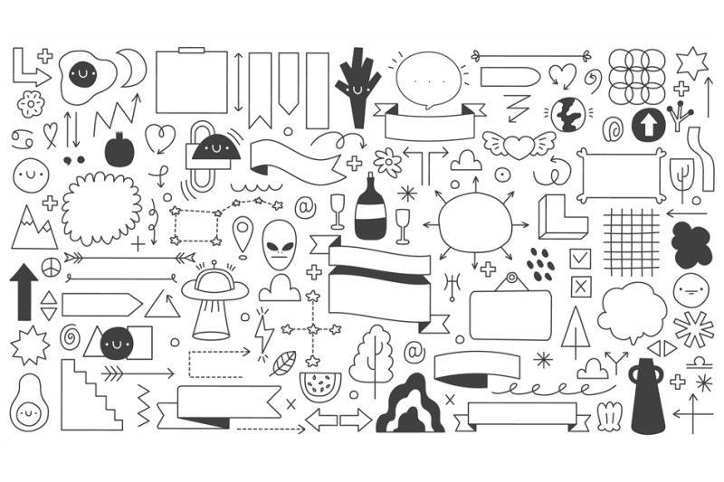 abstract-doodle-shapes-outline-hand-drawn-elements-arrows-circles-a