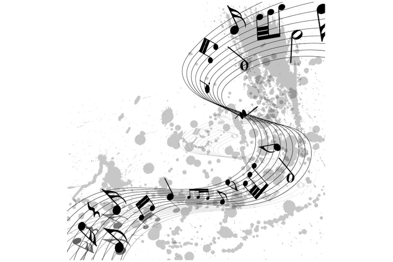 grunge-musical-notes-design-set