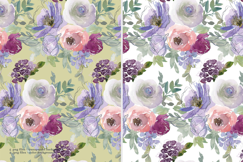 watercolor-floral-seamless-pattern-set