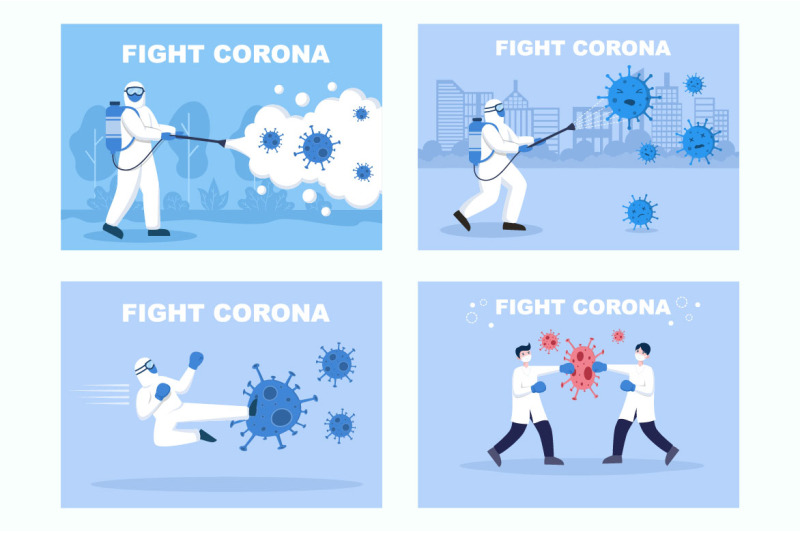 16-fighting-with-corona-virus-flat-illustration