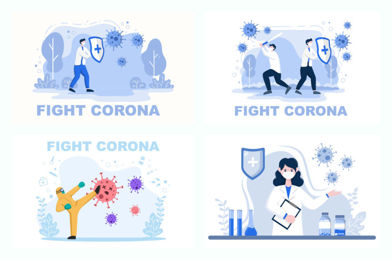 16-fighting-with-corona-virus-flat-illustration