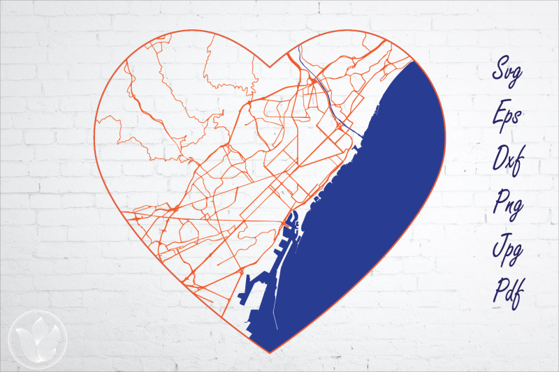 barcelona-road-map-svg-eps-dxf-png-jpg-heart-shaped-map-cut-file