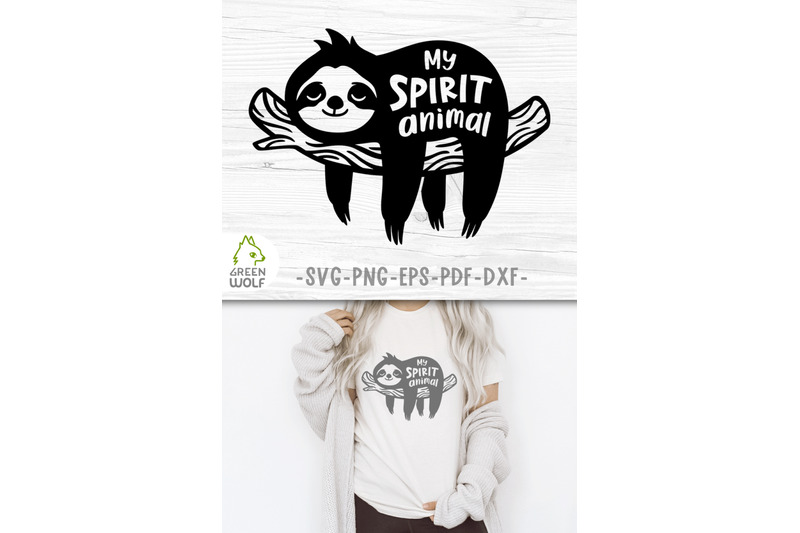 sleeping-sloth-svg-funny-quotes-svg-sloth-is-my-spirit-animal