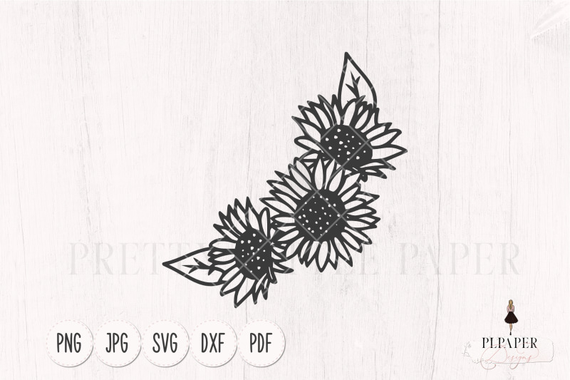 sunflower-svg-floral-wreath-svg-flower-border-svg