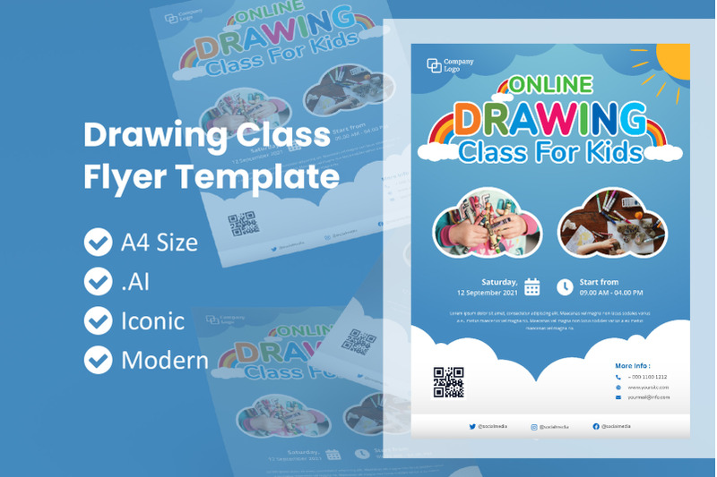 online-drawing-class-flyer-brochure-template