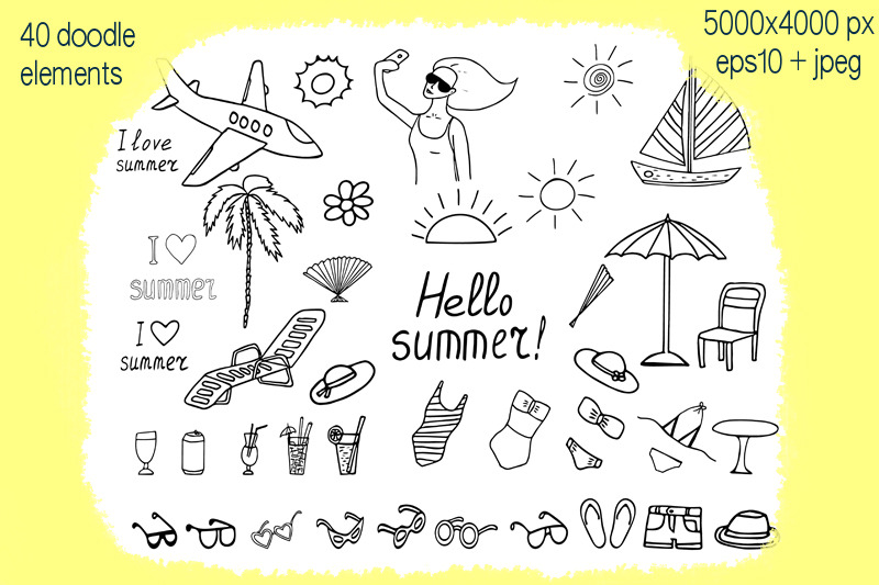 summer-doodle-set