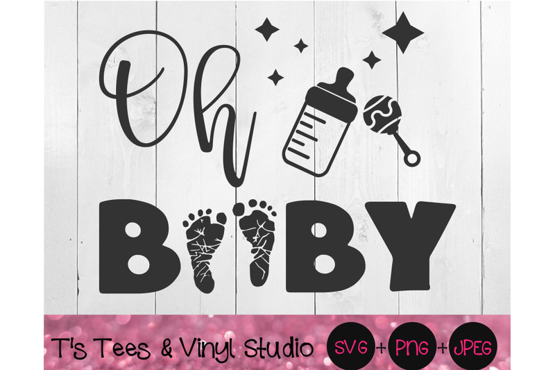 Oh Baby SVG, Pregnancy Announcement, Baby On Board, Baby Feet, Baby To