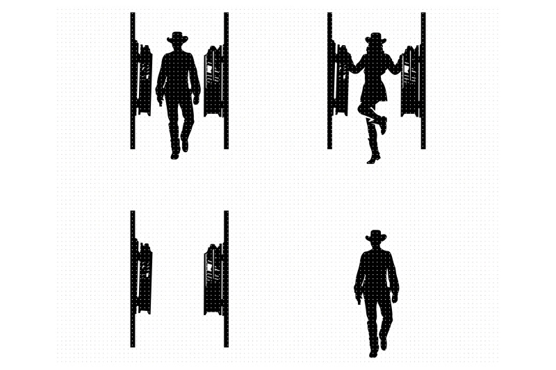 cowboy-and-cowgirl-entering-a-saloon-svg-and-png-clipart