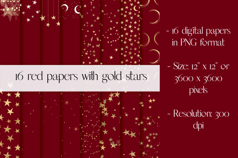 16-red-digital-papers-with-gold-stars-christmas-papers