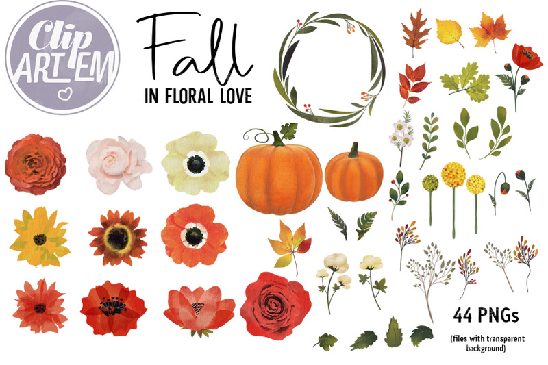 watercolor-autumn-fall-floral-pumpkin-bundle-44-png-images-clipart-set