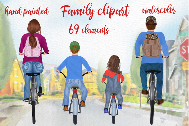 bicycle-clipart-family-riding-bicycles-family-illustrations