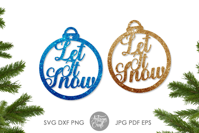 let-it-snow-christmas-ornaments-single-line-svg