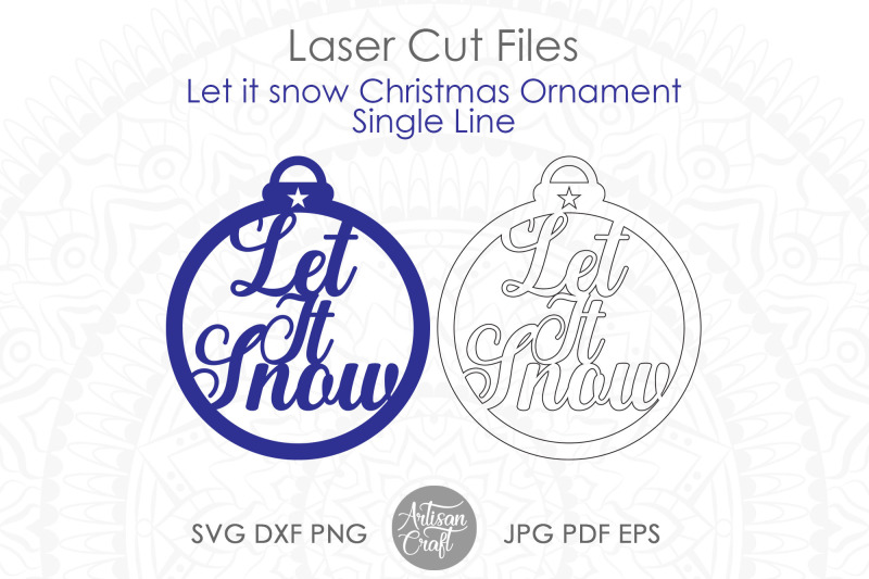 let-it-snow-christmas-ornaments-single-line-svg