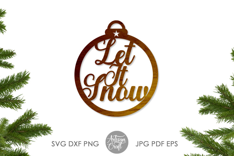 let-it-snow-christmas-ornaments-single-line-svg