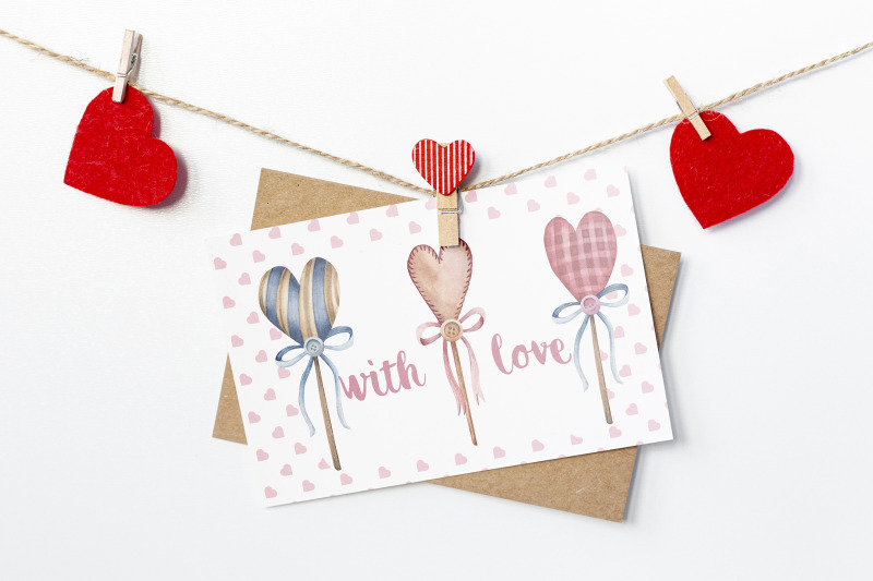 watercolor-set-of-textile-hearts