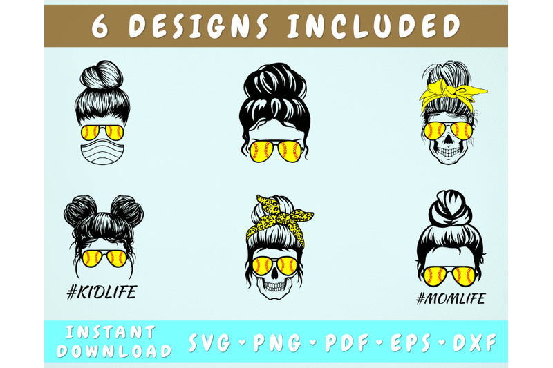 softball-mom-svg-bundle-6-designs-messy-bun-softball-svg