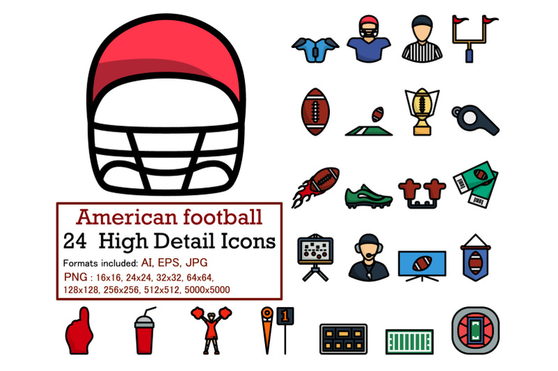 american-football-icon-set