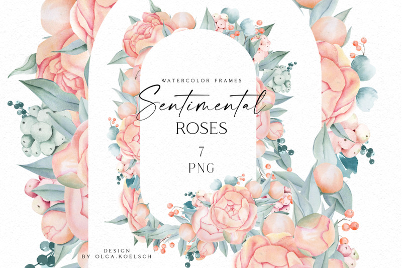 boho-roses-frame-clipart-watercolor-floral-borders-png-wedding-frame