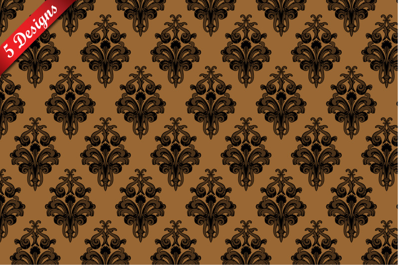 damask-seamless-outline-pattern-set