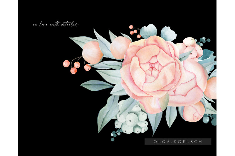 boho-roses-clipart-watercolor-floral-bouquets-png-wedding-clipart-wi