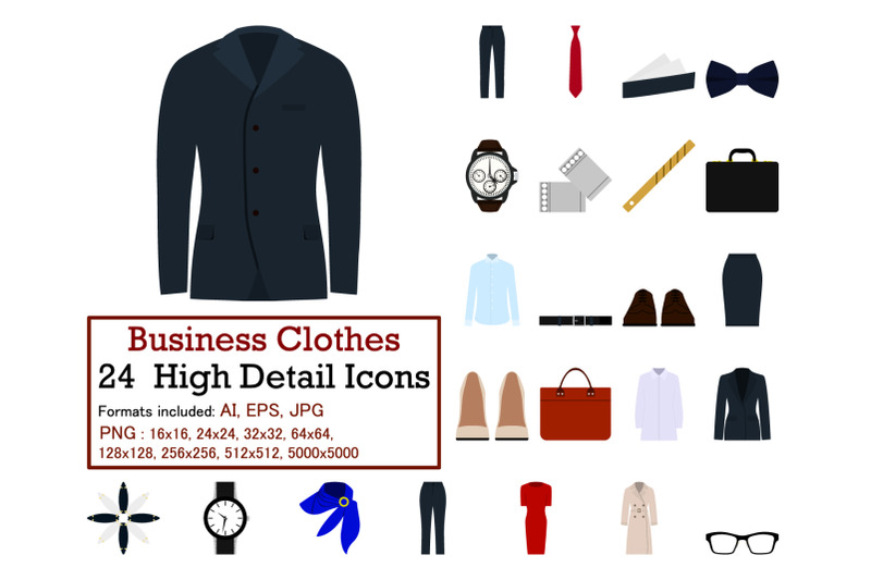 business-clothes-icon-set