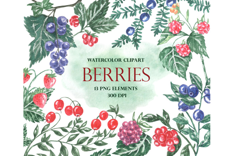 watercolor-berries-clipart-blueberries-strawberries-cherries