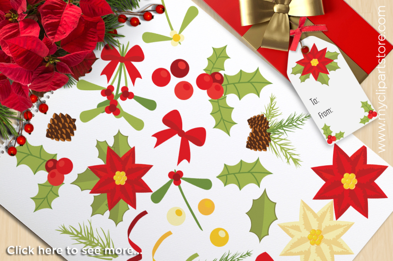 christmas-flowers-holly-and-mistletoe-vector-clipart