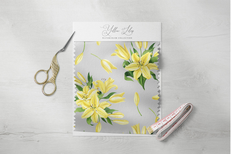 yellow-lilies-watercolor-collection