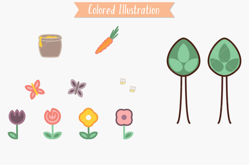 woodland-animals-colored-forest-critters-fox-bear-owl-bunny