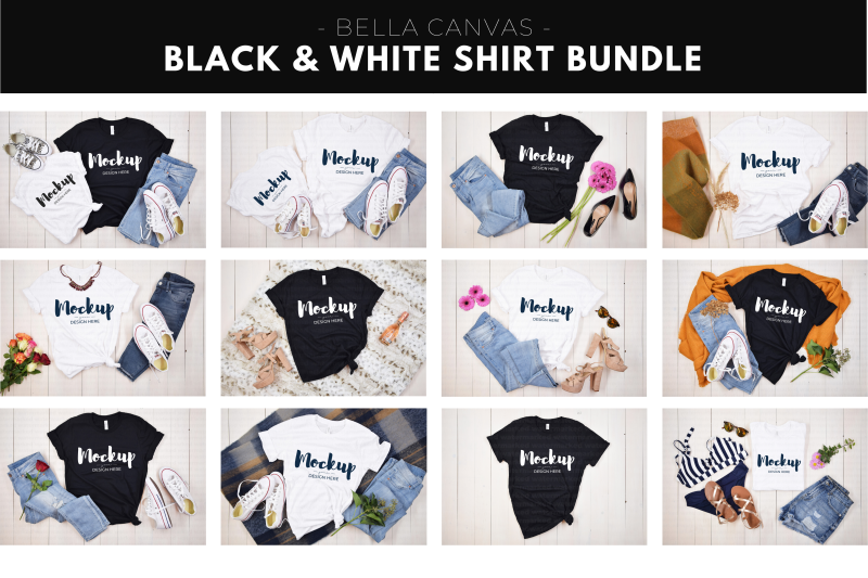 black-and-white-shirt-mockup-bundle